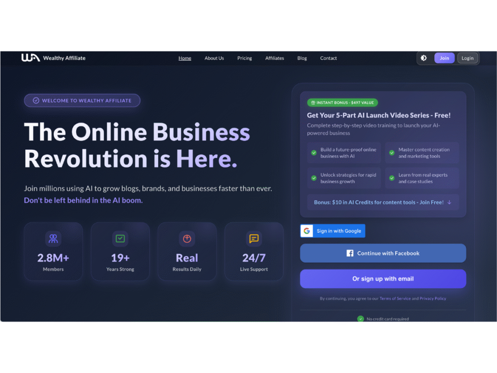 Wealthy Affiliate Beginner learning how to build affiliate website